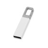 Флеш-карта USB 2.0 16 Gb с карабином "Hook", белый/серебристый