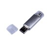 USB-флешка на 64 ГБ c двумя дополнительными разъемами MicroUSB и TypeC, серебро
