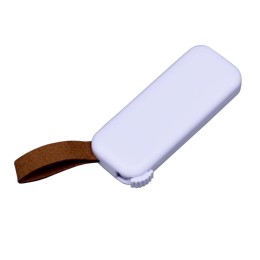 USB-флешка промо на 64 Гб прямоугольной формы, выдвижной механизм, белый