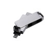 USB 2.0-флешка на 64 Гб поворотный механизм, c дополнительным разъемом Micro USB с одноцветным металлическим клипом