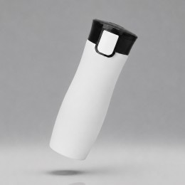 Вакуумная термокружка с кнопкой Streamline, Waterline, soft-touch, белый