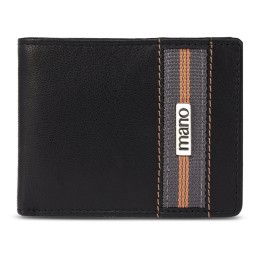 Бумажник Mano "Don Leonardo", с RFID защитой, натуральная кожа в черном цвете, 10,5 х 2 х 8,5 см