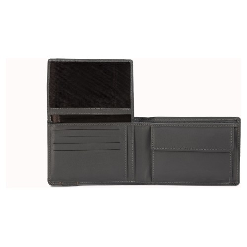 Бумажник Mano "Don Leonardo", с RFID защитой, натуральная кожа в сером цвете, 12,5 х 2,5 х 9 см