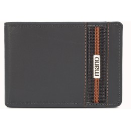 Бумажник Mano "Don Leonardo", с RFID защитой, натуральная кожа в сером цвете, 12,5 х 2,5 х 9 см