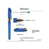 Ручка пластиковая шариковая «Monaco», 0,5мм, синие чернила, ярко-синий