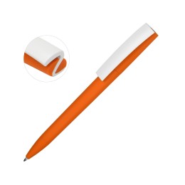 Ручка пластиковая soft-touch шариковая «Zorro», оранжевый/белый