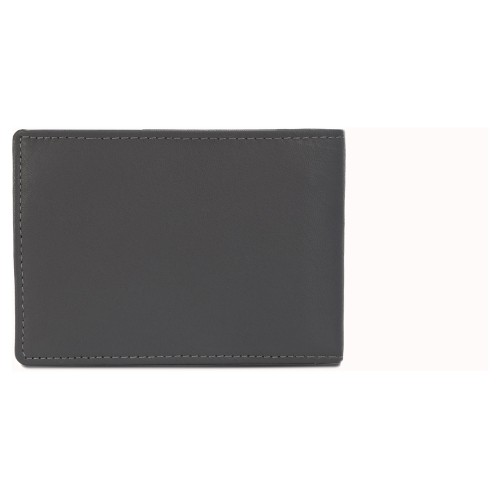 Бумажник Mano "Don Leonardo", с RFID защитой, натуральная кожа в сером цвете, 12,5 х 2,5 х 9 см