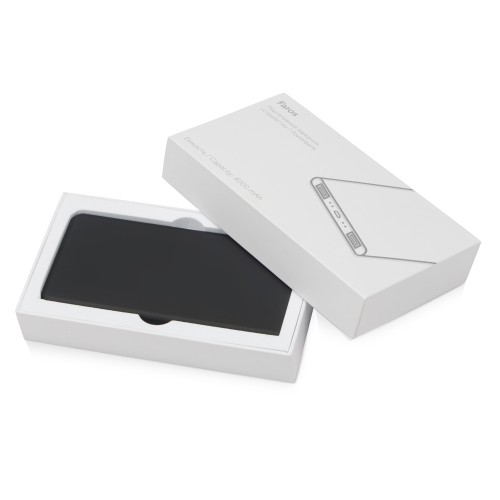 Портативное зарядное устройство с красной подсветкой логотипа «Faros», soft-touch, 4000 mAh