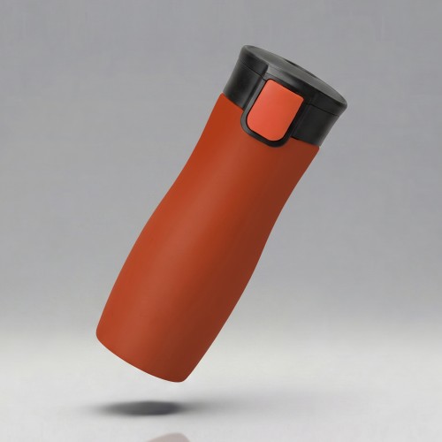 Вакуумная термокружка с кнопкой Streamline, Waterline, soft-touch, тубус, красный