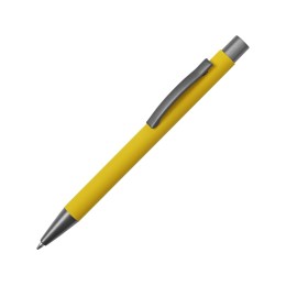 Ручка металлическая soft touch шариковая «Tender», желтый/серый