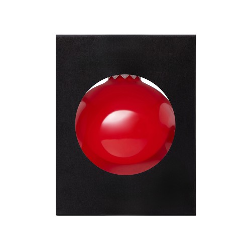 Стеклянный елочный шар "Frozi", красный прозрачный, с серебристым колпачком