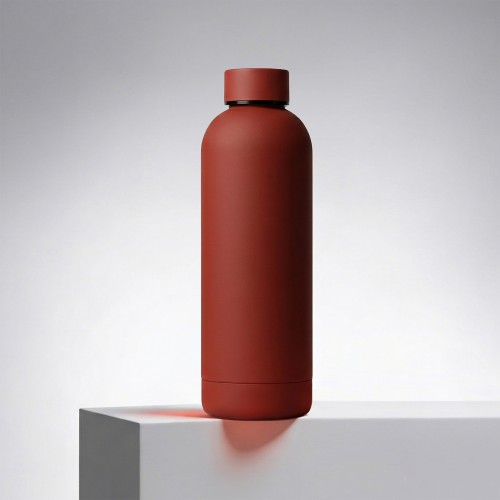 Вакуумная термобутылка "Cask" Waterline, soft touch, 500 мл, тубус, красный