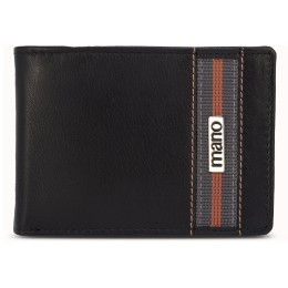 Бумажник Mano "Don Leonardo", с RFID защитой, натуральная кожа в черном цвете, 12,5 х 2,5 х 9 см