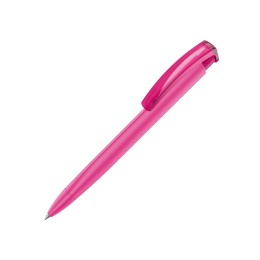 Ручка шариковая трехгранная UMA «TRINITY K transparent GUM», soft-touch, розовый