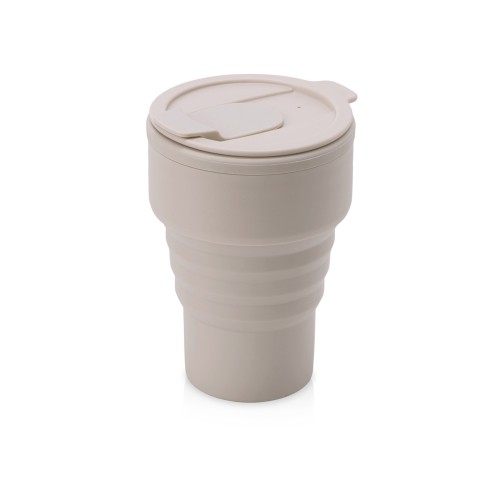 Силиконовый складной стакан "GoCup", бежевый