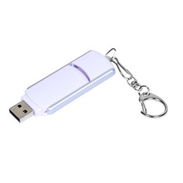 Флешка промо прямоугольной формы, выдвижной механизм, 32 Гб, белый