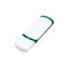 Флешка промо прямоугольной классической формы с цветными вставками, 8 Гб, белый/зеленый