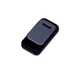 USB-флешка промо на 32 Гб прямоугольной формы, выдвижной механизм, черный