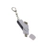 USB-флешка на 16 Гб 2 в 1 поворотный механизм, c дополнительным разъемом Type-C с одноцветным металлическим клипом, белый