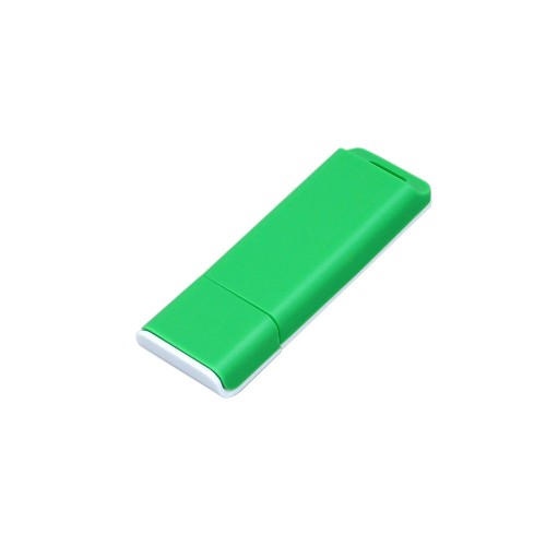 Флешка прямоугольной формы, оригинальный дизайн, двухцветный корпус, 4 Гб, зеленый/белый