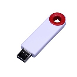 USB-флешка промо на 64 Гб прямоугольной формы, выдвижной механизм, красный