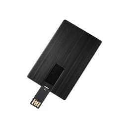 Флеш-карта USB 2.0 16 Gb в виде металлической карты "Card Metal", черный