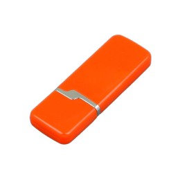Флешка промо прямоугольной формы c оригинальным колпачком, 64 Гб, оранжевый