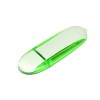 Флешка промо овальной формы, 32 Гб, серебристый/зеленый