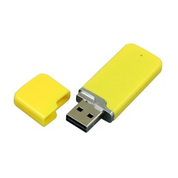 Флешка промо прямоугольной формы c оригинальным колпачком, 32 Гб, желтый