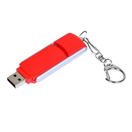 Флешка промо прямоугольной формы, выдвижной механизм, 32 Гб, красный