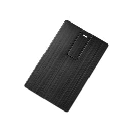 Флеш-карта USB 2.0 16 Gb в виде металлической карты "Card Metal", черный
