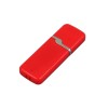 Флешка промо прямоугольной формы c оригинальным колпачком, 64 Гб, красный