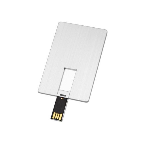 Флеш-карта USB 2.0 16 Gb в виде металлической карты "Card Metal", серебристый