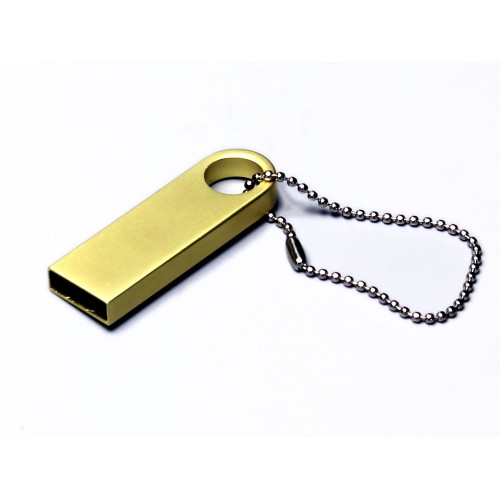 USB 2.0-флешка на 512 Мбайт с мини чипом и круглым отверстием, золотистый