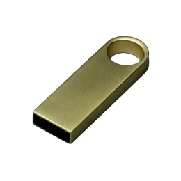 USB 2.0-флешка на 512 Мбайт с мини чипом и круглым отверстием, золотистый