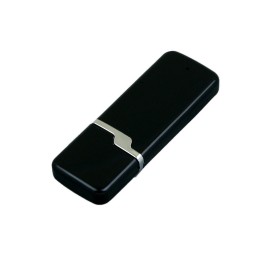 Флешка промо прямоугольной формы c оригинальным колпачком, 4 Гб, черный