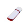 Флешка 3.0 промо прямоугольной классической формы с цветными вставками, 64 Гб, белый/красный