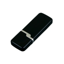 Флешка промо прямоугольной формы c оригинальным колпачком, 64 Гб, черный
