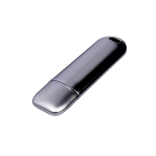 Металлическая флешка со сканером отпечатков пальцев в подарочной упаковке на 256 Гб, серебристый