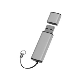 Флеш-карта USB 2.0 16 Gb металлическая с колпачком "Borgir", стальной