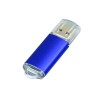 Флешка промо прямоугольной формы  c прозрачным колпачком, 64 Гб, синий
