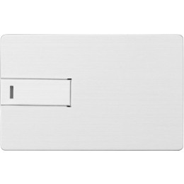 Флеш-карта USB 2.0 16 Gb в виде металлической карты "Card Metal", серебристый