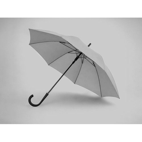 Зонт-трость Bergen, полуавтомат, серый