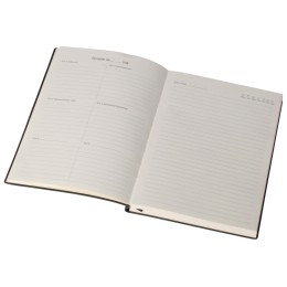 Бизнес блокнот "Supreme" с вставкой из софт-тача, гибкая обложка, 128 листов, черный