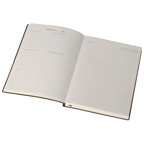 Бизнес блокнот "Supreme" с вставкой из софт-тача, гибкая обложка, 128 листов, черный