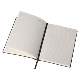 Бизнес блокнот "Supreme" с вставкой из софт-тача, гибкая обложка, 128 листов, черный