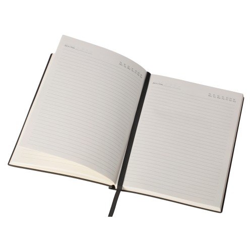 Бизнес блокнот "Supreme" с вставкой из софт-тача, гибкая обложка, 128 листов, черный