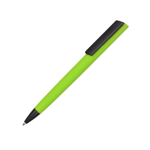 Ручка пластиковая soft-touch шариковая «Taper», зеленое яблоко/черный