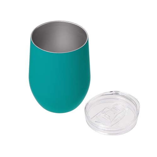 Термокружка Sense Gum, soft-touch, непротекаемая крышка, 370мл, крафтовая упаковка, бирюзовый 320C