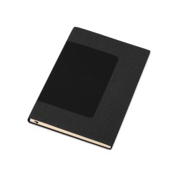 Бизнес блокнот "Supreme" с вставкой из софт-тача, гибкая обложка, 128 листов, черный